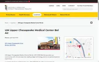 The University of Maryland Upper Chesapeake Medical Center Bel Air website