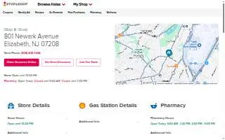 Stop & Shop of Elizabeth website