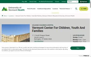 Vermont Center For Children, Youth And Families, Golisano Children’s Hospital at University of Vermont Health