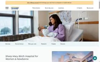 San Diego - Sharp Mary Birch Hospital for Women & Newborns website