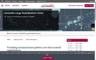 UCHealth Longs Peak Medical Center website