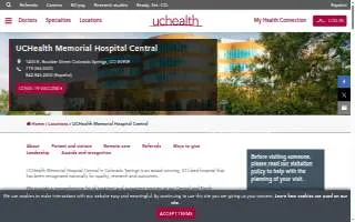 UCHealth Memorial Hospital Central website