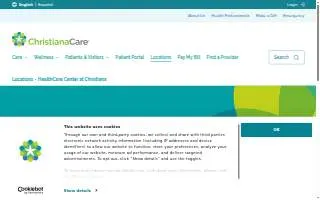 Healthcare Center at Christiana website