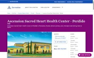 Ascension Sacred Heart Health Center - Perdido website