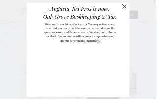 Oak Grove Bookkeeping & Tax website