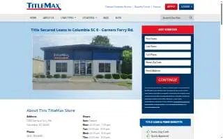 TitleMax Title Loans of Columbia website