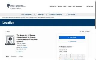 The University of Kansas Cancer Center St. Francis Campus Radiation Oncology (Topeka) website
