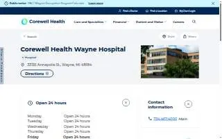 Corewell Health Wayne Hospital website