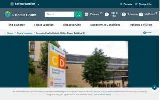 Essentia Health-Duluth (Miller-Dwan, Building D) website