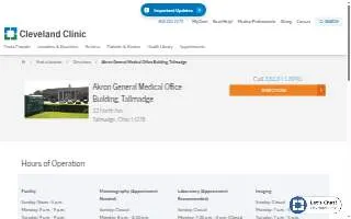 Cleveland Clinic Akron General Medical Office Building, Tallmadge website
