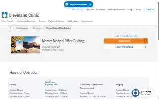 Cleveland Clinic - Mentor Medical Office Building website