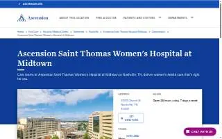 Ascension Saint Thomas Women's Hospital at Midtown website