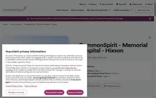 CommonSpirit - Memorial Hospital - Hixson website