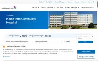 Indian Path Community Hospital website