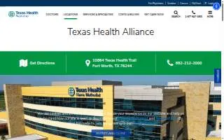 Texas Health Harris Methodist Hospital Alliance website