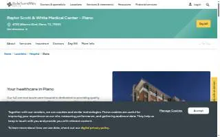 Baylor Scott & White Medical Center - Plano website