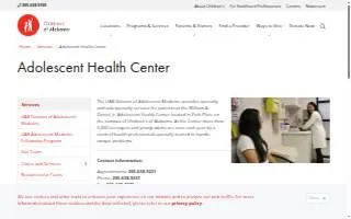Children's of Alabama - Adolescent Medicine website