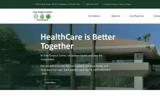 Aloe Surgical Center Scottsdale website