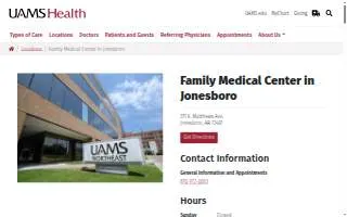 UAMS Health - Family Medical Center of Jonesboro website