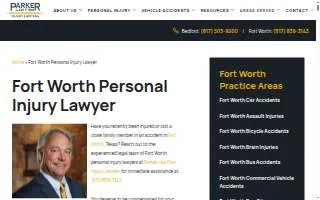Parker Law Firm of Fort Worth website