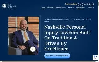 The Williams Firm: Car & Truck Accident Injury Lawyers website