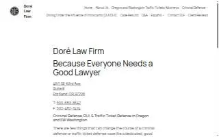 Dore Law Firm of Portland website