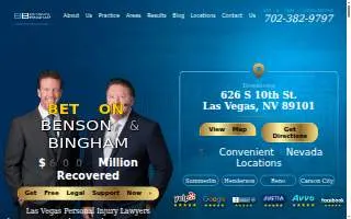 Benson & Bingham Car Accident & Personal Injury Lawyers website