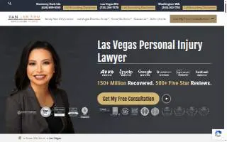 Van Law Firm Injury and Accident Attorneys of Las Vegas website