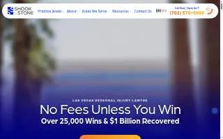 Shook & Stone Personal Injury and Disability Lawyers of Las Vegas website