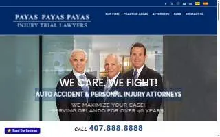 Payas, Payas & Payas LLP of Orlando website