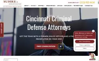 Suhre & Associates DUI and Criminal Defense Lawyers Cincinnati Office website