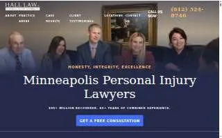 Hall Law Personal Injury Attorneys Minneapolis website