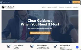 Phillips Law - New Orleans Criminal Defense Lawyer & Personal Injury Attorney website