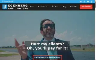 Egenberg Trial Lawyers website