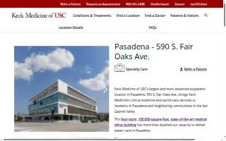 Keck Medicine of USC - Multispecialty - Pasadena website