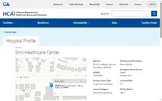 Simi Healthcare Center website