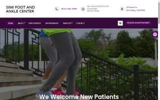 Simi Foot & Ankle Center website