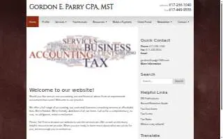 Gordon E Parry, CPA website