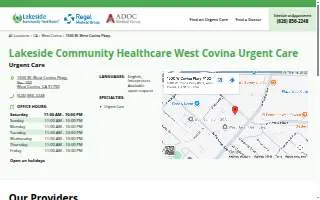 Lakeside Community Healthcare - West Covina Urgent Care website