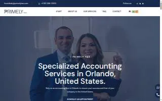 Primely Tax website