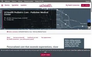 UCHealth Pediatric Care - Parkview Medical Center website
