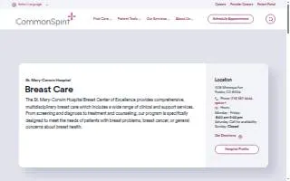 CommonSpirit St. Mary-Corwin Hospital Breast Care website