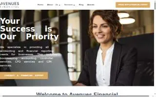 Avenues Financial website