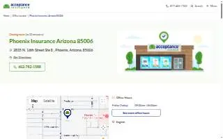 Acceptance Insurance of Phoenix website