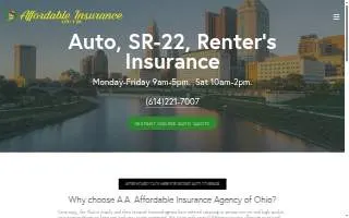 A.A. Affordable Insurance Agency of Ohio website