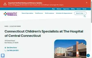 Connecticut Children's at The Hospital of Central Connecticut website