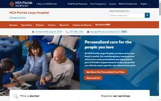 HCA Florida Largo Hospital website