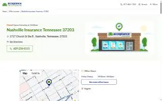 Acceptance Insurance of Nashville website