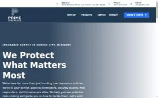 Prime Insurance Agency of Kansas City website