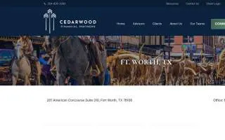 Cedarwood Financial Partners of Fort Worth website